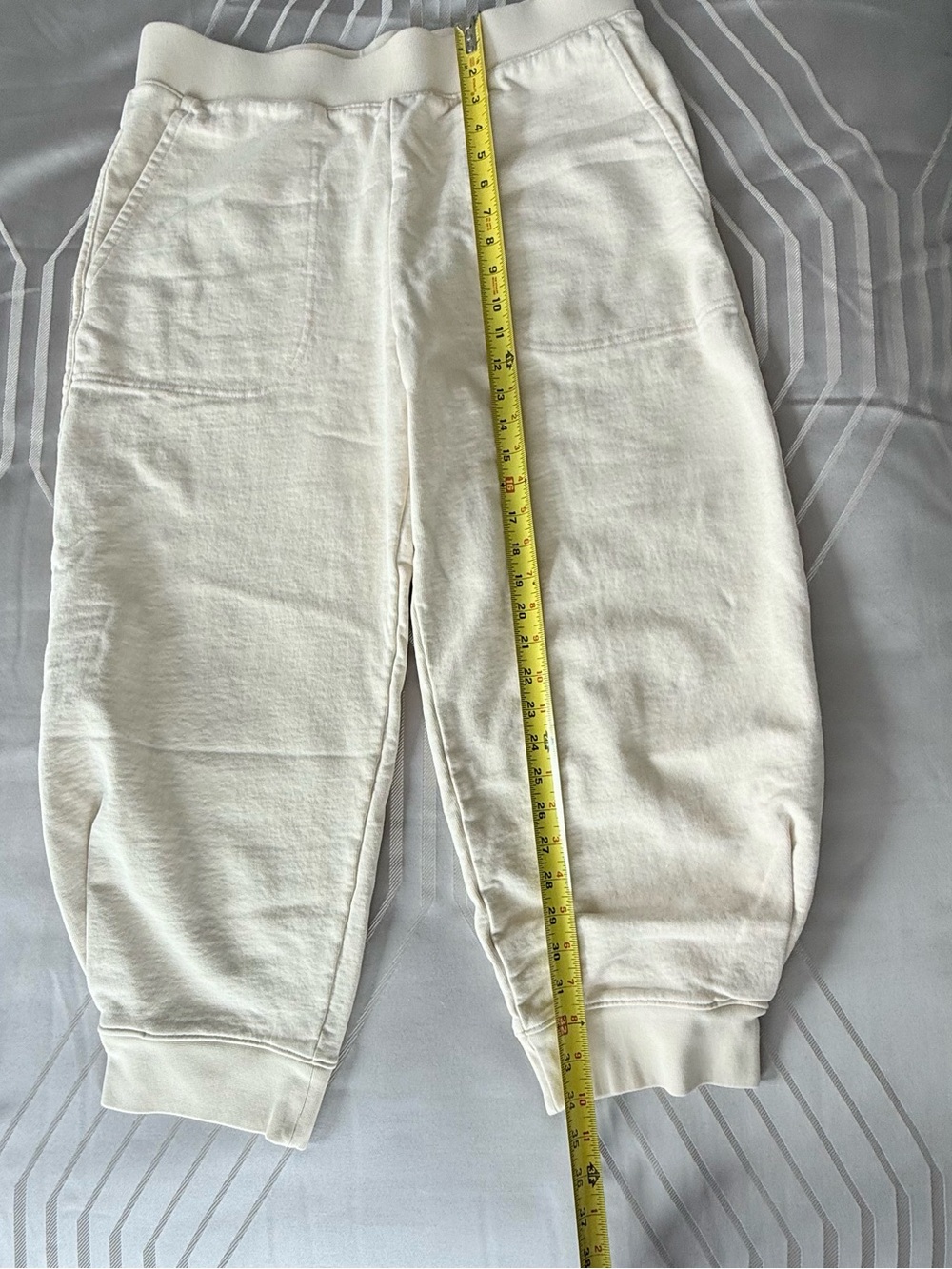 Tibi Calder Women’s Luxury Sweatpants Joggers 100% Cotton in Cream Like New - XL - Picture 11 of 12
